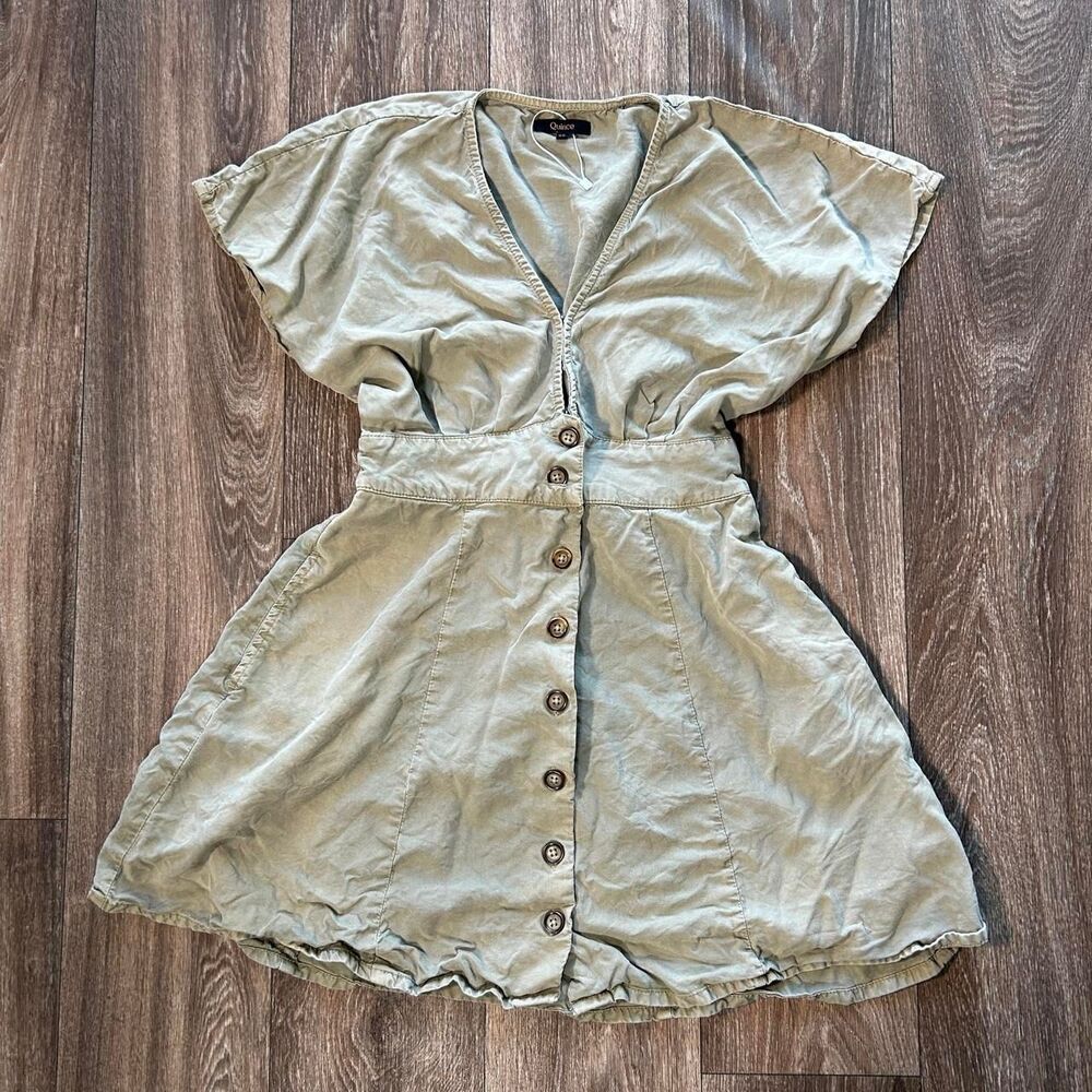 Quince Vintage Wash Tencel Button-Front Dress boho cottage core tencel dress